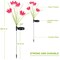 2 Pcs Solar Flowers LED Light Outdoor Garden Yard Stake Solar Flower Lights